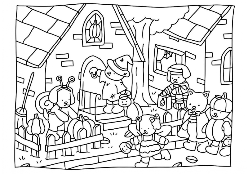 Desenho Bobbie Goods em Festa de Halloween para Colorir